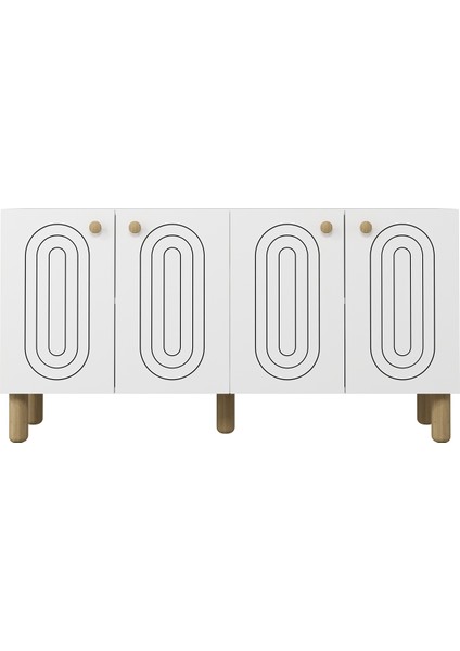 8202-1CT KB150 Konsol, Tv Ünitesi Beyaz-Safirmeşe