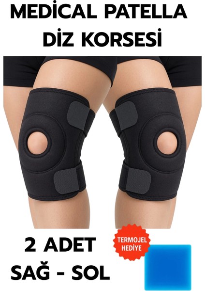 Medical Patella Destekli Diz Korsesi Ikili Sağ Sol Çapraz Bağ Menisküs Ağrısı Için Sporcu Dizlik