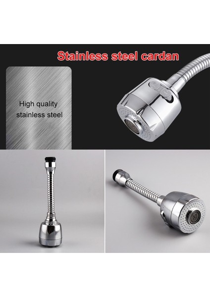 360° Dönerli Fonksiyonlu Mutfak Lavabo Batarya Musluk Başlığı Krom Esnek Turbo Flex fiyatları