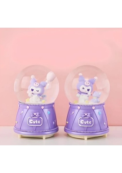 Kuromi Işıklı Müzikli Kar Küresi Orta Boy Model 3