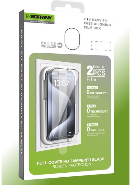 GL079-025 iPhone 14 Pro Max Otomatik Hizalanan 5d Ekran Cam Koruyucu (2 Adet) indirimleri