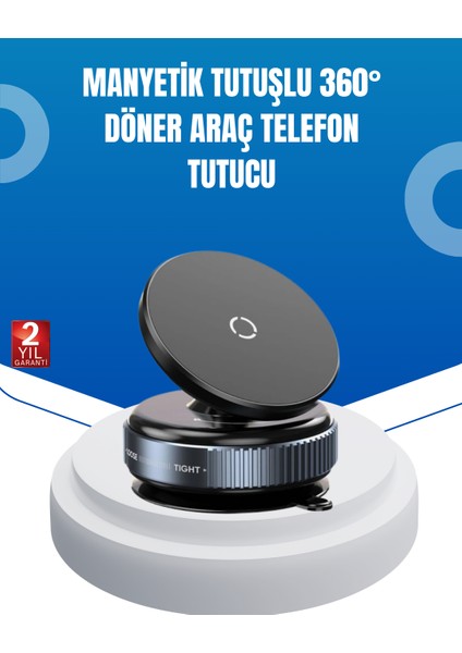 Evrensel Manyetik Araç Telefon Tutucu 360° Döner Başlık - MCT6368-2077