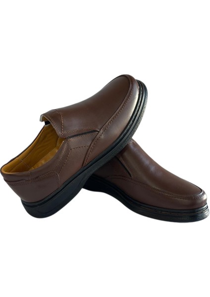 Erkek Hakiki Deri Ultra Rahat Jelli Hafif Ortapedik Poli Günlük Rahat Kahverengi Baba Ayakkabısı fiyatları
