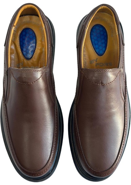 Erkek Hakiki Deri Ultra Rahat Jelli Hafif Ortapedik Poli Günlük Rahat Kahverengi Baba Ayakkabısı