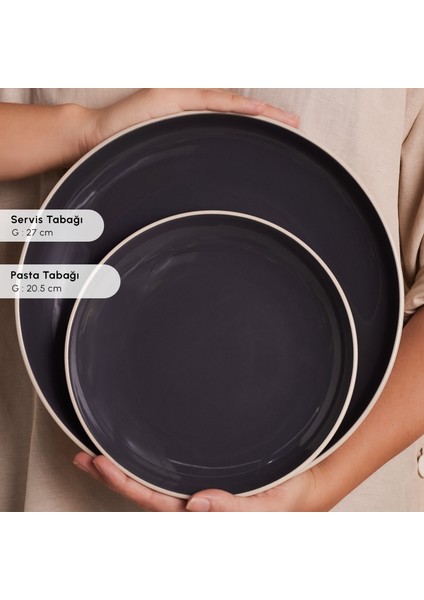 Earth Collection Terra 36 Parça 8 Kişilik Yemek Takımı Antrasit