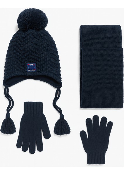 Unisex 4-8 Yaş Çocuk Ponponlu Bere Atkı Eldiven 3'lütakım fiyatları