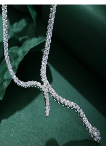 Gümüş Kaplama Zirkon Taşlı Yılan Figürlü Düğün Takı Seti fırsatları