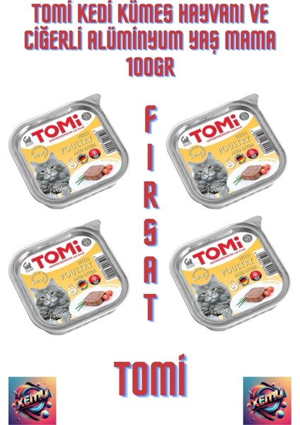 Kedi Kümes Hayvanı ve Ciğerli Alüminyum Yaş Mama 100GR 4 Ade