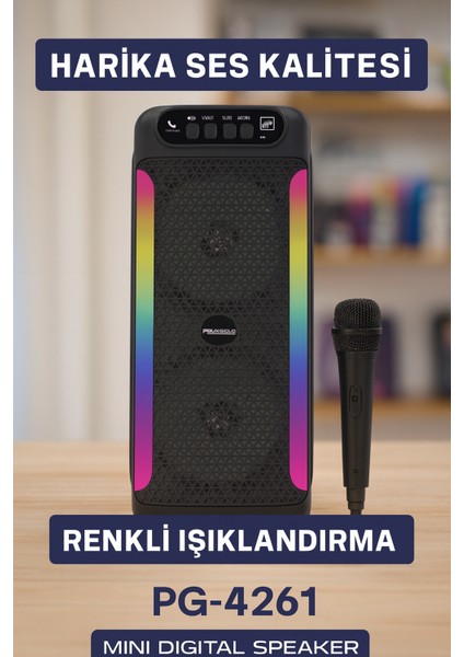 Yüksek Ses Güçlü Kablosuz Hoparlör Karaoke Mikrofonlu - MCT6627-5086 fiyatları