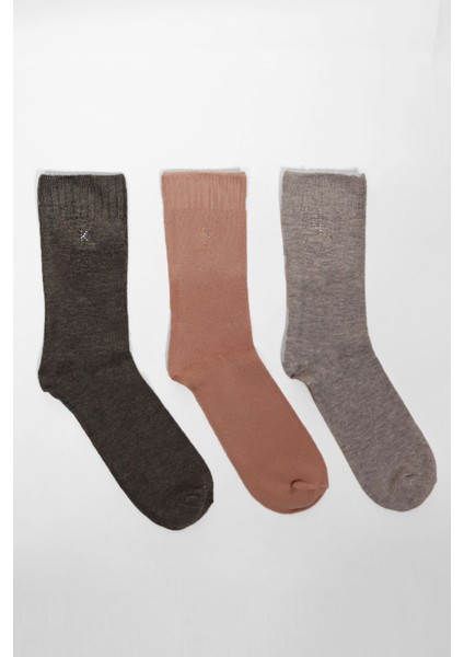 Kadın 3'lü Paket Melissa Modal Soket Çorap Antrasit -Pudra Pembe-Gri Melanj modelleri