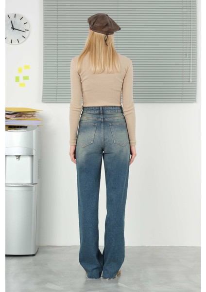 Wide Leg Jean Retro Mavi