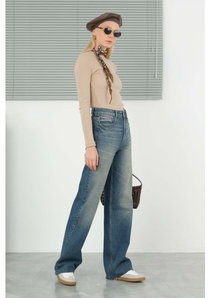 Wide Leg Jean Retro Mavi