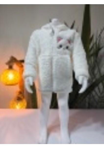 kız Çocuk Peluş Polar Hırka Kapşonlu Fermuarlı Cepli Pembe Beyaz Siyah Mor Gül Kurusu !!!dar Kalıp fırsatları