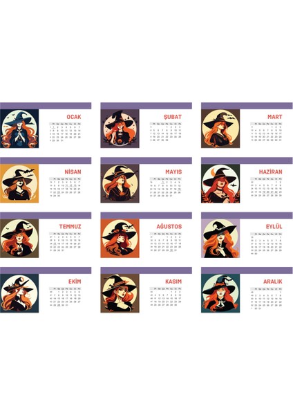 Cadı Temalı Masaüstü Takvim fiyatları