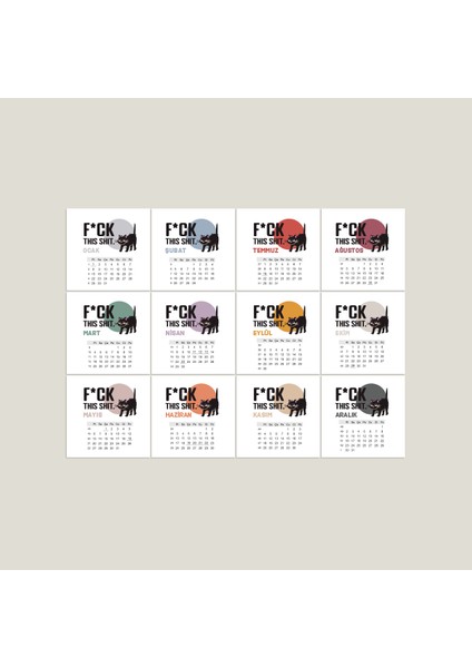 Kedi Temalı Mini Kart Masaüstü Takvim fiyatları