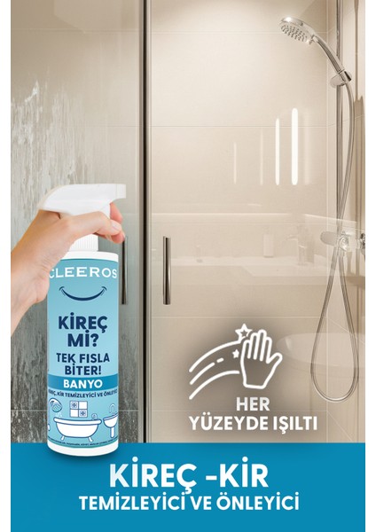 Ultra Güçlü Kireç & Kir Sökücü Banyo Spreyi | Etkili Hızlı Temizlik, Kireç Önleyici Formül - 500ML