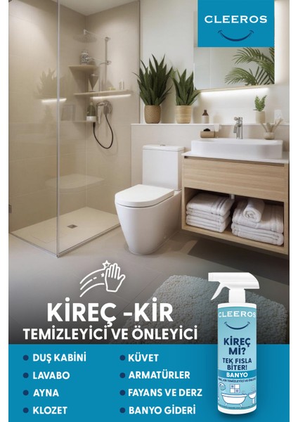 Ultra Güçlü Kireç & Kir Sökücü Banyo Spreyi | Etkili Hızlı Temizlik, Kireç Önleyici Formül - 500ML modelleri
