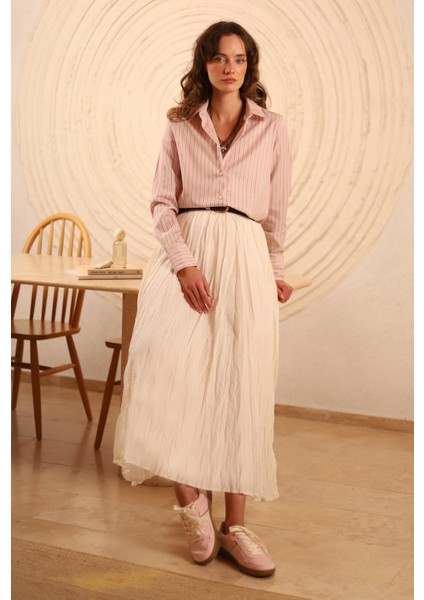 Kraşlı Vual Etek Ekru indirimleri