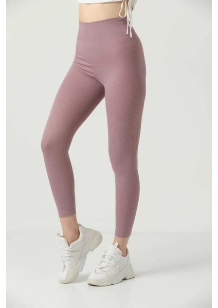 Lacivert Kadın Fitilli Tayt, Toparlayıcı Yüksek Bel Fitilli Spor, Günlük Rahat Tayt fiyatları