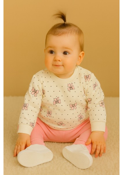 Kız Çocuk Kurdele Desenli Pamuklu 2'li Pijama Takımı modelleri