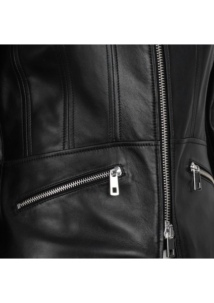 Kadın Siyah Fit Deri Ceket modelleri