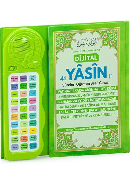 Çocuklar Için Sure Dua Öğreten Cihaz Sesli Yasini Şerif Kitabı Yeşil