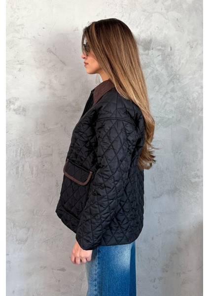 Kadın Kadife Yakalı Kapitone Mont 5229 fiyatları