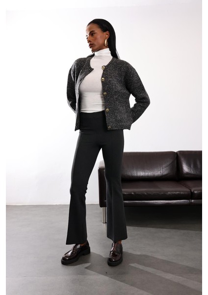 Antrasit Gold Düğme Detaylı Hırka 251067 fiyatları