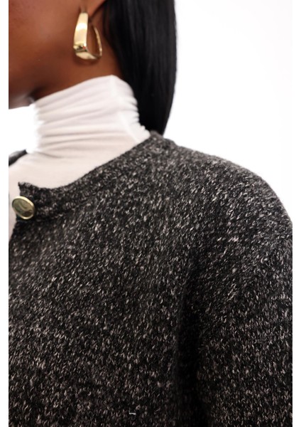 Antrasit Gold Düğme Detaylı Hırka 251067 fırsatları