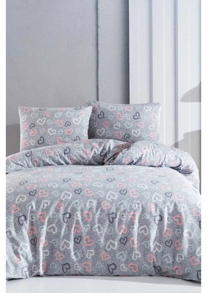 Çift Kişilik Nevresim Takımı Pamuklu Romantik Gri fiyatları