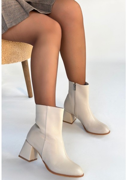 Tendy Bej Cilt Topuklu Bot modelleri