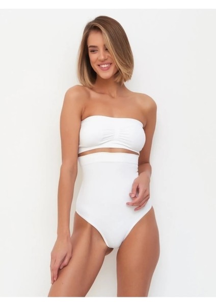Kadın Beyaz Rengi Doğum Sonrası 1 Beden İncelme Yüksek Bel Toparlayıcı Slip Korse