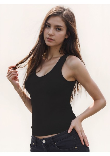 Kadın Giyim Kalın Askılı Modal & Pamuklu Siyah Atlet LL.K66.O01.001 fiyatları