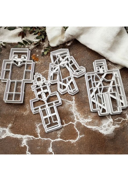 Ceresshop Minecraft Figür Kurabiye Kalıbı Seti – 4’lü Beyaz fiyatları