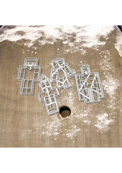 Ceresshop Minecraft Figür Kurabiye Kalıbı Seti – 4’lü Beyaz modelleri