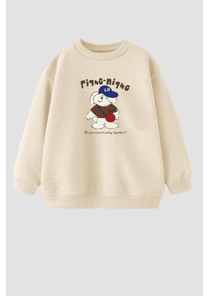 Erkek Çocuk Baskılı 3 Iplik Kumaş Pamuklu Sweatshirt