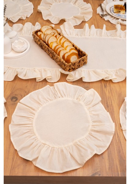 Breze | 7 Parça Fırfırlı Sofra Sunum Seti 40 x 150 cm fırsatları