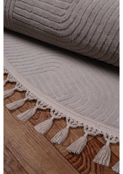 Rölyef Joy Daire Vizon Kaymaz Taban Kesme Halı Pon Pon modelleri