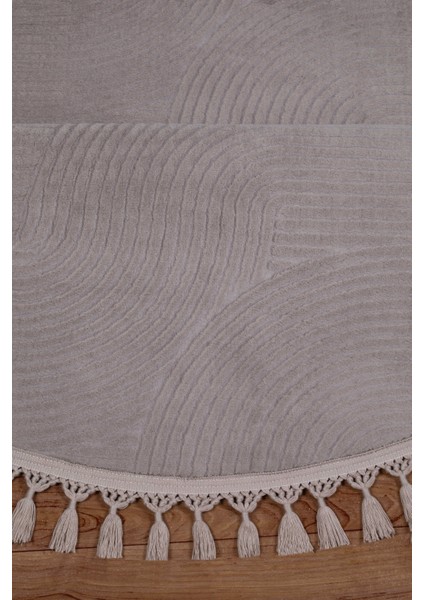 Rölyef Joy Daire Vizon Kaymaz Taban Kesme Halı Pon Pon fırsatları