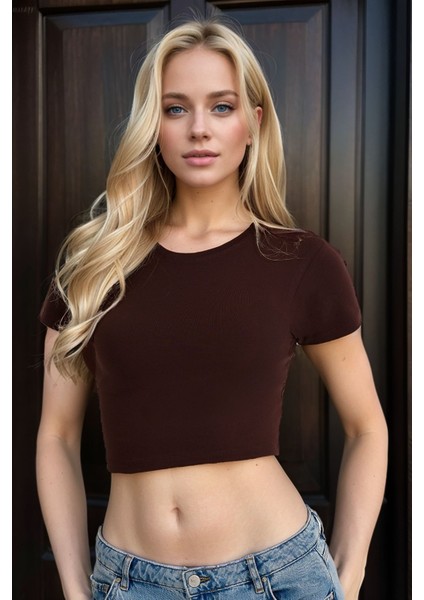 Kadın Giyim 2 Adet Pamuklu Kısa Kol Crop T-Shirt LL.IL23.KE18.301 fiyatları