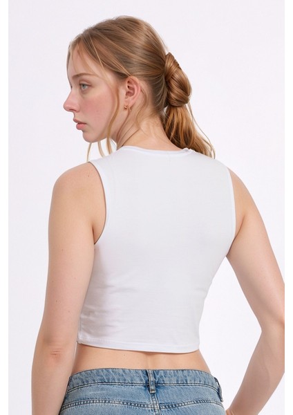 Kadın Giyim Pamuklu & Elastan Kolsuz Bisiklet Yaka Crop LL.01.ILK.109 fiyatları