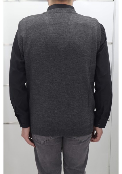 Fistan Store Erkek Düz Klasik Kesim Rahat Kalıp V - Yaka Kışlık Yünlü Süveter modelleri