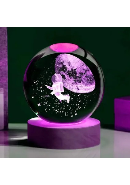 Dekoratif Uçan Astronot Tasarımlı Işıklı Cam Küre fiyatları