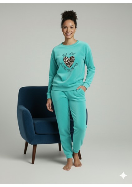 Kışlık Polar Kumaş Uzun Kol Kadın Pijama Takımı fiyatları