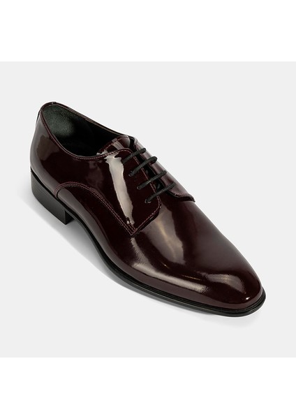 Erkek Bordo Bağcıklı Rugan Deri Klasik Ayakkabı indirimleri