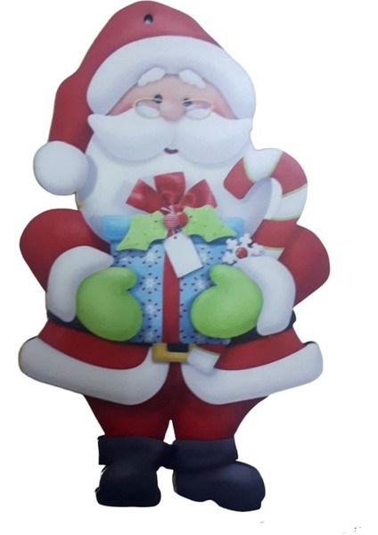 Ahşap Yılbaşı Noel Baba Büyük Ağaç Süsü (20X12CM)