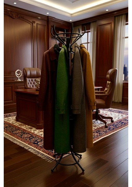 Premium Siyah Metal Portmanto Askılık Hol Antre Büro Ofis Rack Hanger Fabrikadan 100KG Taşıma indirimleri