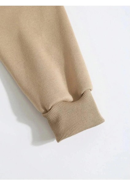 Erkek Düz Kapüşonlu Sweat - Bej modelleri