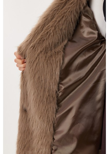 Uzun Suni Kürk Kaban LFG0169 Vizon indirimleri