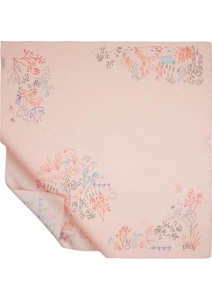 Ipekevi Tatlı Bahçe Tivil Ipek Eşarp Pudra